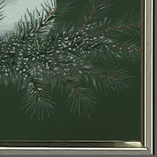Streamline Art Christmas Plaid Swan Embellished Canvas Art