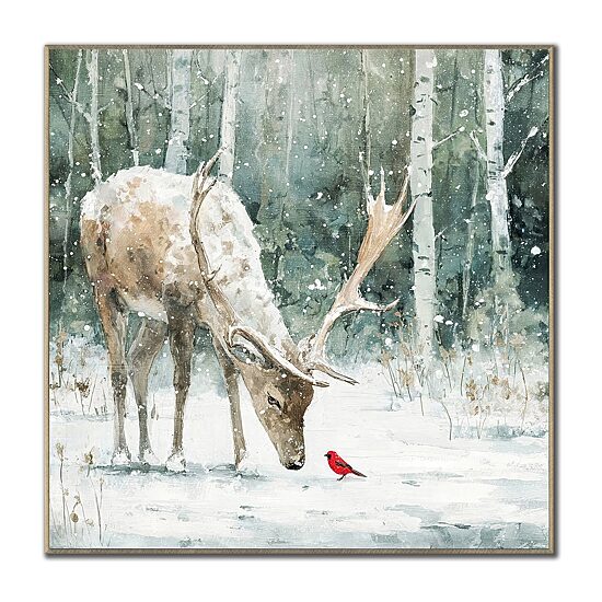 Streamline Art Cardinal’S Greeting Embellished Canvas Art