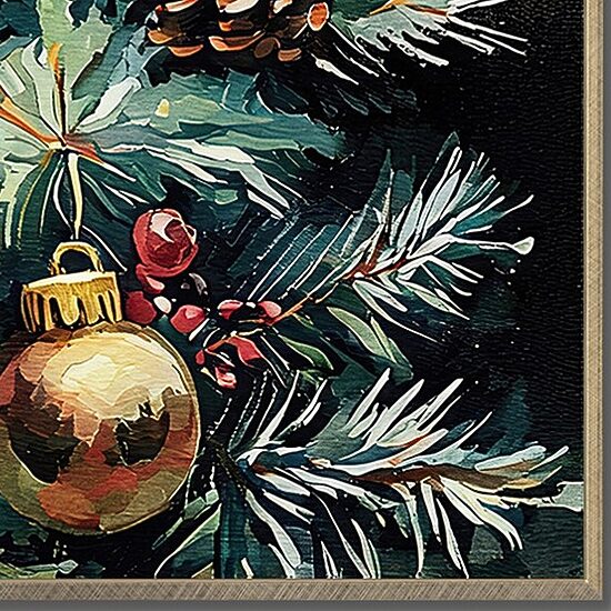 Streamline Art Feathered Noel Embellished Canvas Art