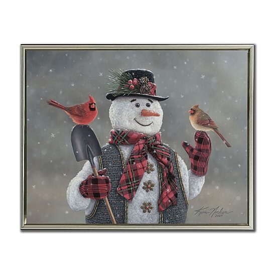 Streamline Art Snowman Grandpa Embellished Canvas Art
