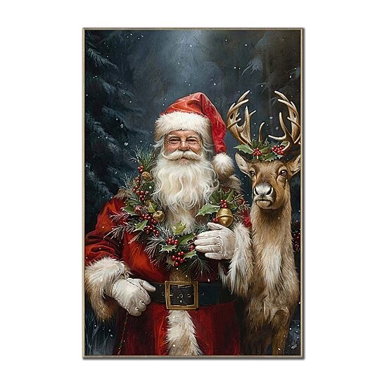 Streamline Art Santa’S Loyal Companion Embellished Canvas Art