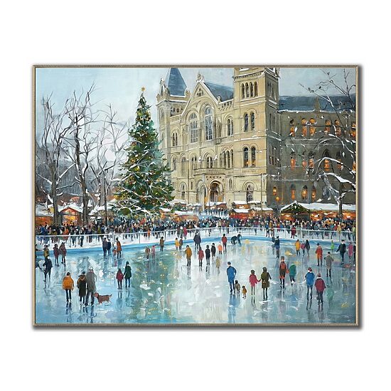 Streamline Art The Holiday Rink Embellished Canvas Art