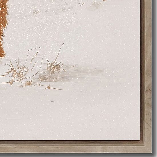 Streamline Art Highland Calf Santa Embellished Canvas Art