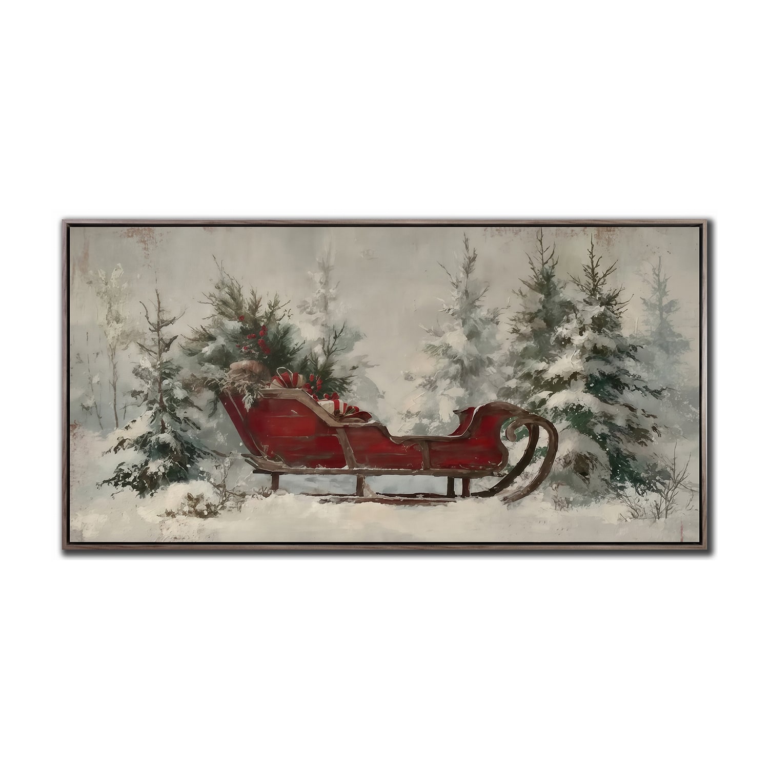 Streamline Art The Old Sleigh Ride Embellished Canvas Art