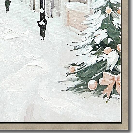 Streamline Art Winter Lane Embellished Canvas Art
