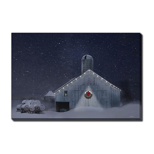 Streamline Art Starry Night In December Light-up Canvas Art In Blue