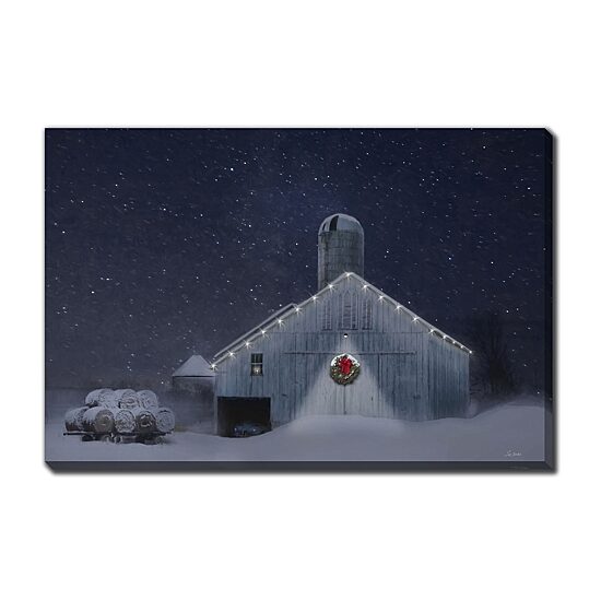 Streamline Art Starry Night In December Light-Up Canvas Art