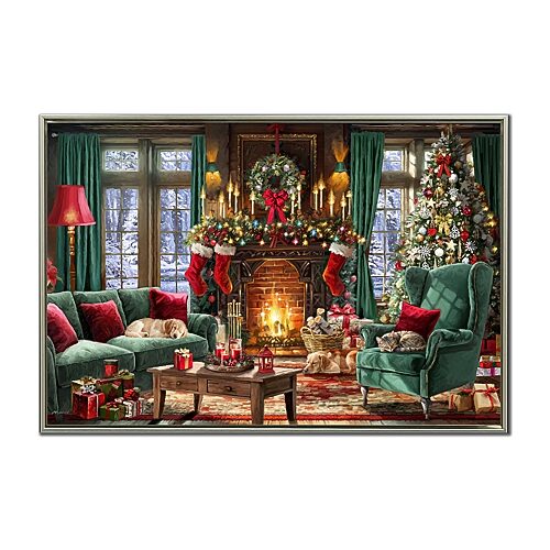 Streamline Art Have A Cozy Christmas Embellished Canvas Art In Red