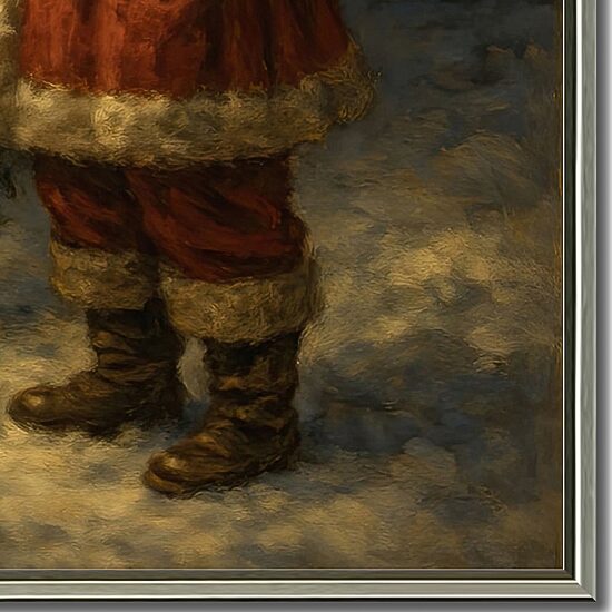 Streamline Art Santa Decorating Tree Embellished Canvas Art