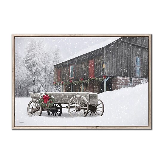 Streamline Art Festive Snowfall Embellished Canvas Art
