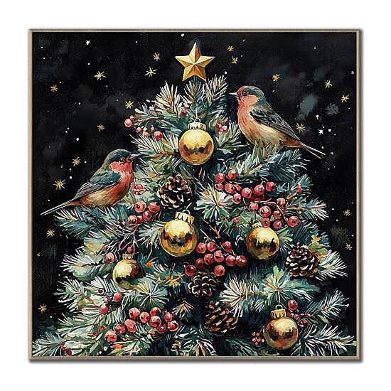 Streamline Art Feathered Noel Embellished Canvas Art