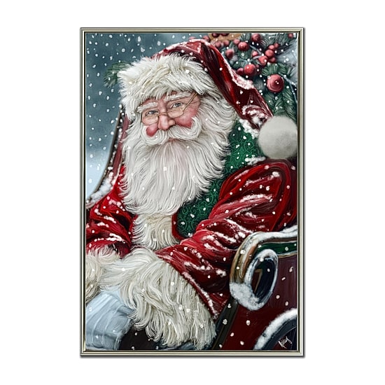 Streamline Art Santa’S Sleigh Embellished Canvas Art