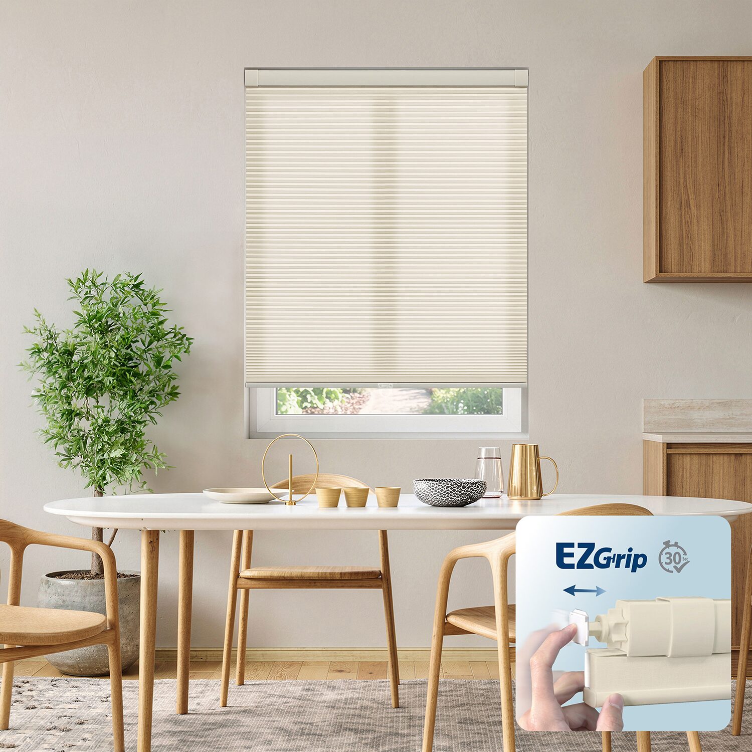 Ez Grip No Tool Cordless Light-Filtering Cellular Shade