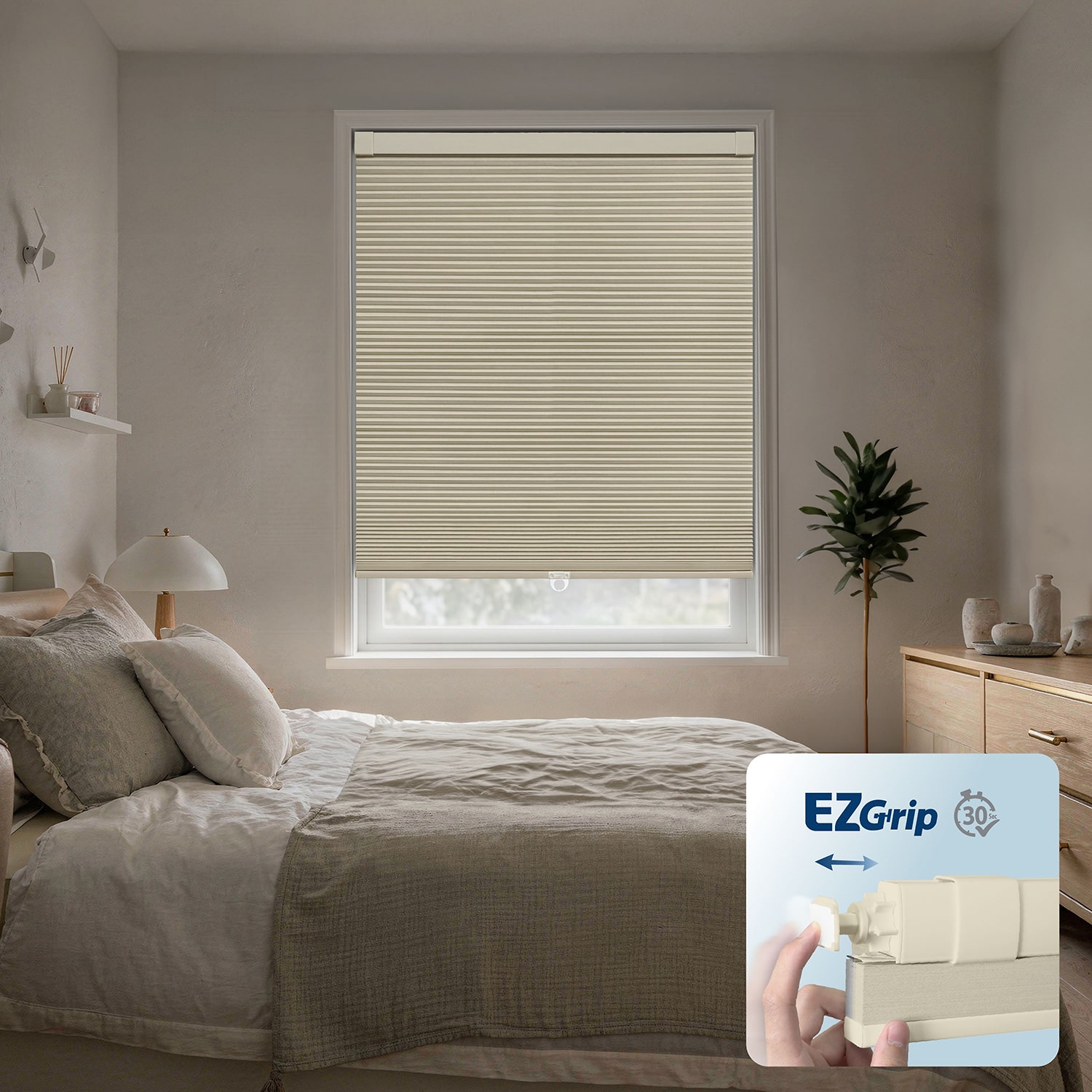 Ez Grip No Tool Cut-To-Width Cordless Blackout Cellular Shade