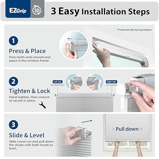 Ez Grip No Tool Cut-To-Width Cordless Blackout Cellular Shade