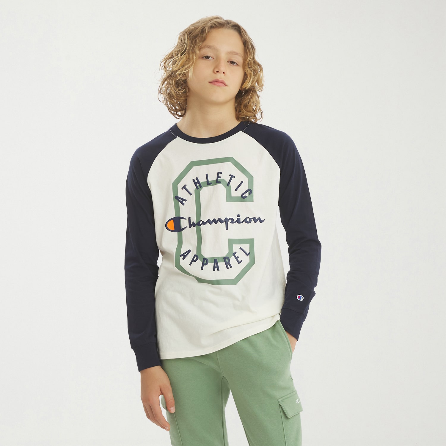 Champion Big Kid Boys Crew Neck Short Sleeve Classic Fit Graphic T-Shirt
