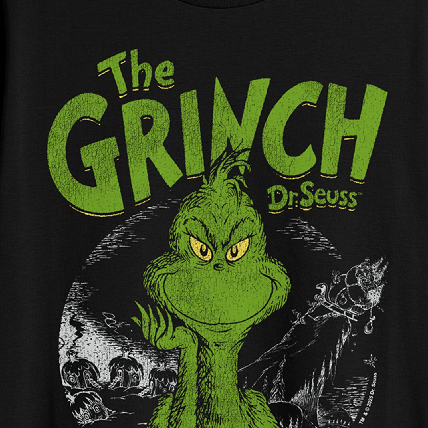 Mens Crew Neck Short Sleeve Classic Fit Grinch Big and Tall Graphic T-Shirt