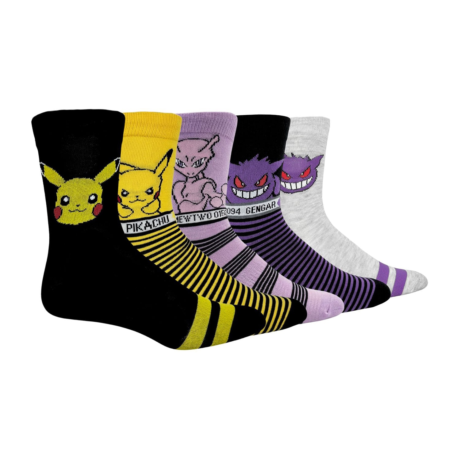 Mens 5 Pair Pokemon Crew Socks