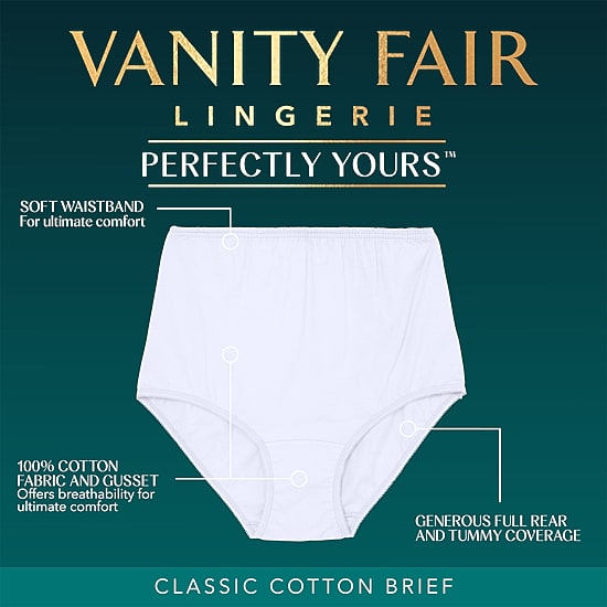 Vanity Fair® Perfectly Yours® Tailored Cotton 3 Pack Brief Panty - 15320