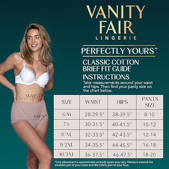 Vanity Fair® Perfectly Yours® Tailored Cotton 3 Pack Brief Panty - 15320