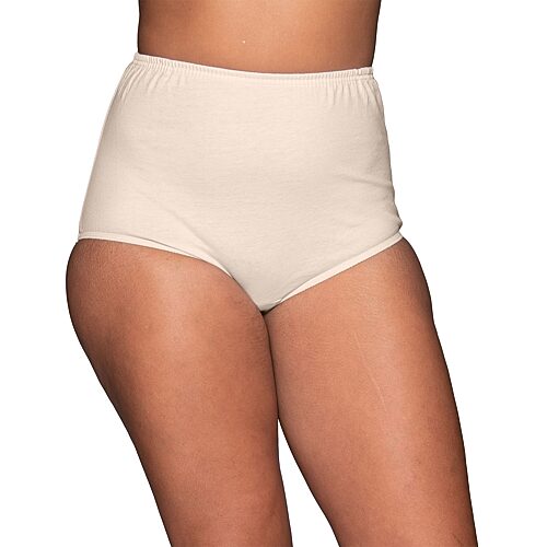 Vanity Fair Perfectly Yours Tailored Cotton 3 Pack Brief Panty - 15320, 9, Beige