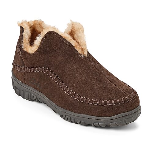 Clarks Men's Genuine Cow Suede Notched Boot With Accent Stitch Detail Slippers - Dark brown