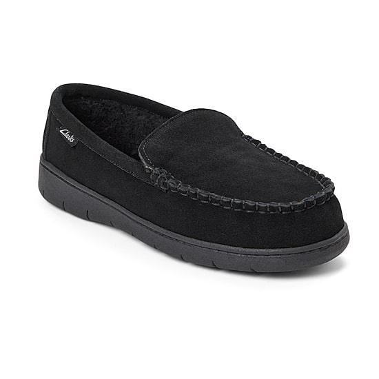 Clarks Genuine Suede Mens Moccasin Slippers