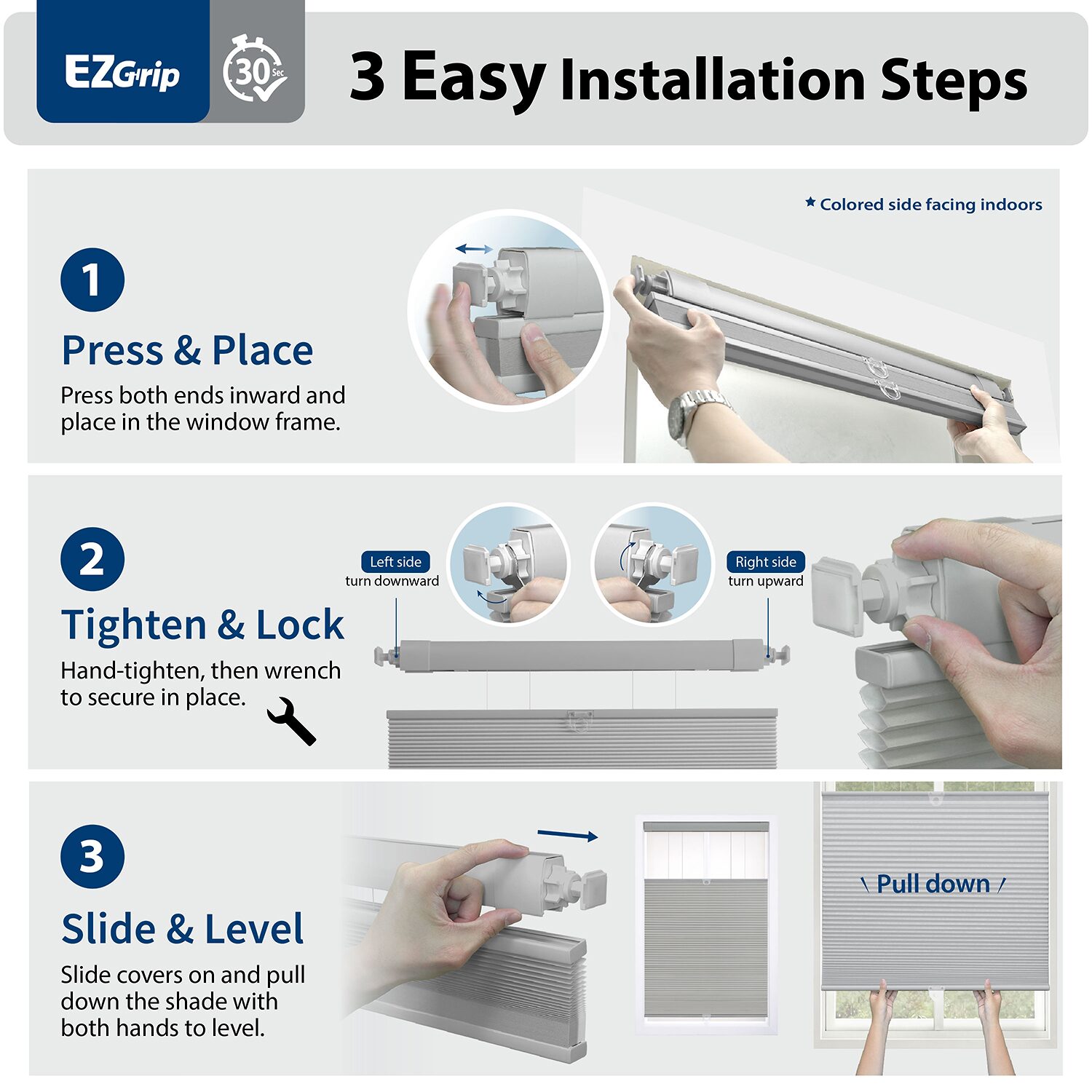 Ez Grip No Tool Cordless Top Down Bottom Up Blackout Cellular Shade