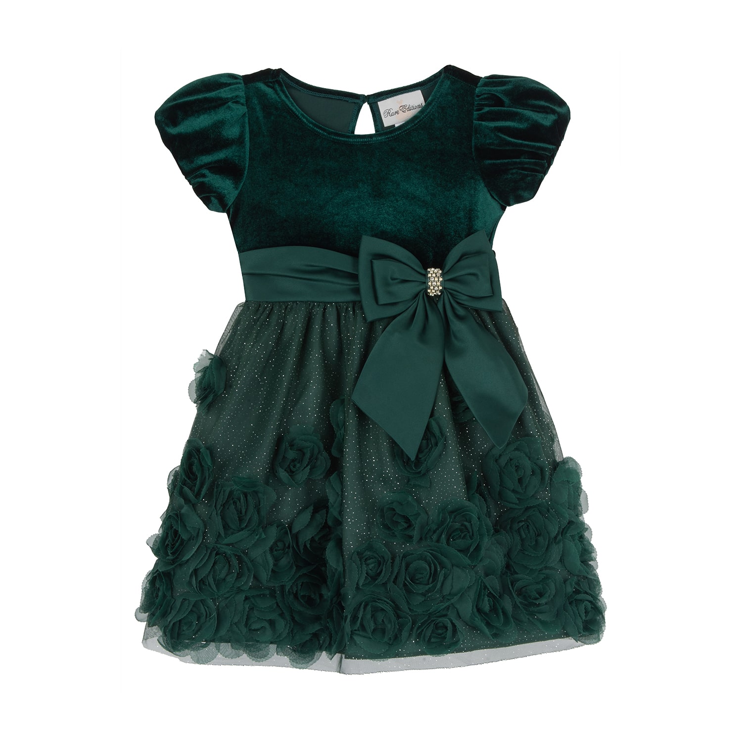 Rare Editions Toddler Girls Short Sleeve Velvet A-Line Dress