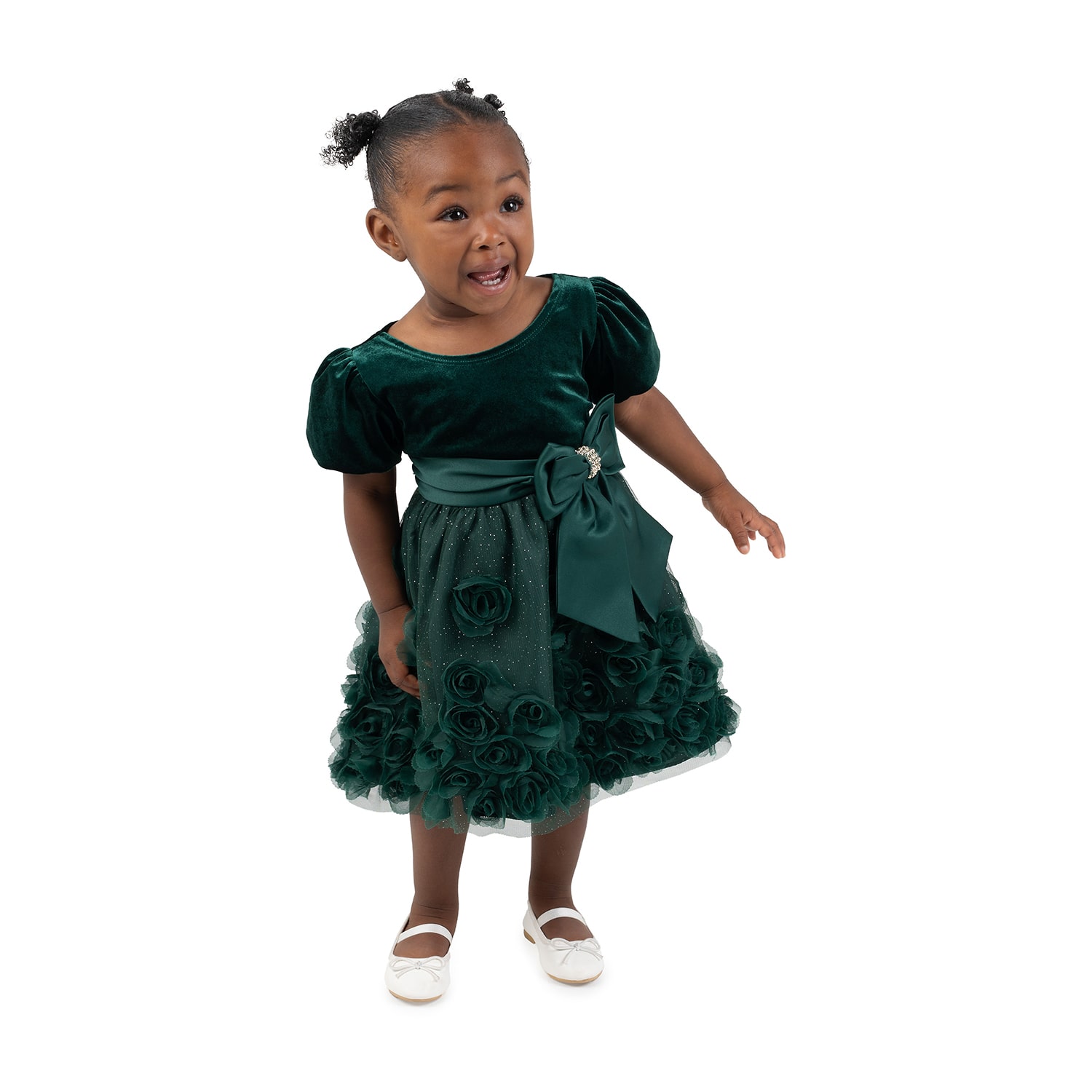 Rare Editions Toddler Girls Short Sleeve Velvet A-Line Dress