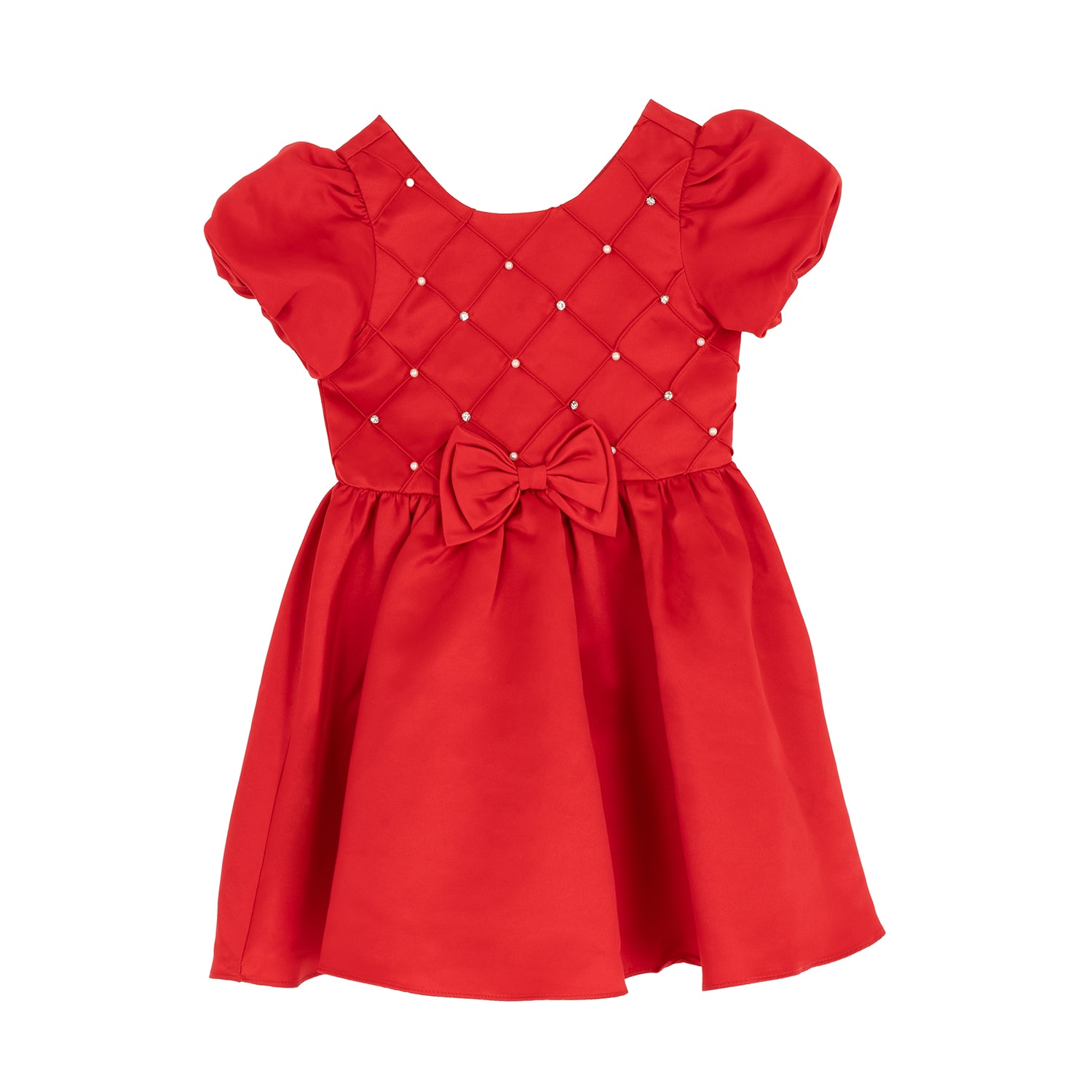 Rare Editions Toddler Girls Short Sleeve Satin A-Line Dress