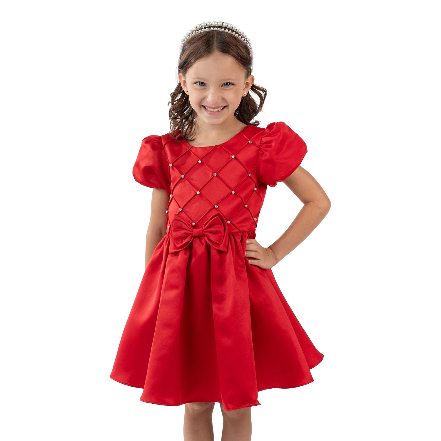 Rare Editions Toddler Girls Short Sleeve Satin A-Line Dress
