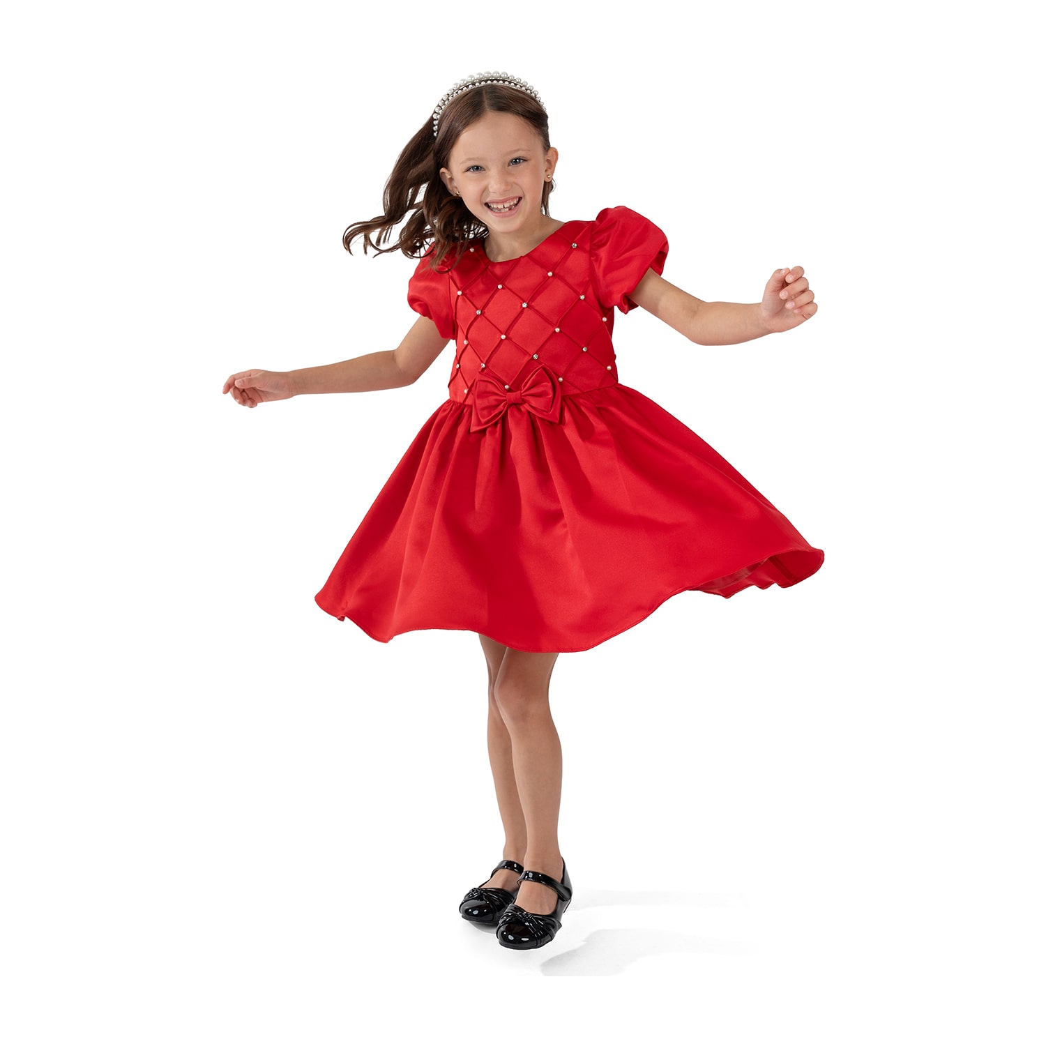 Rare Editions Toddler Girls Short Sleeve Satin A-Line Dress