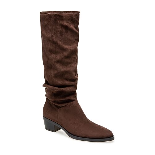 Kensie Womens Enzo Block Heel Slouch Boots, 9 Medium, Brown