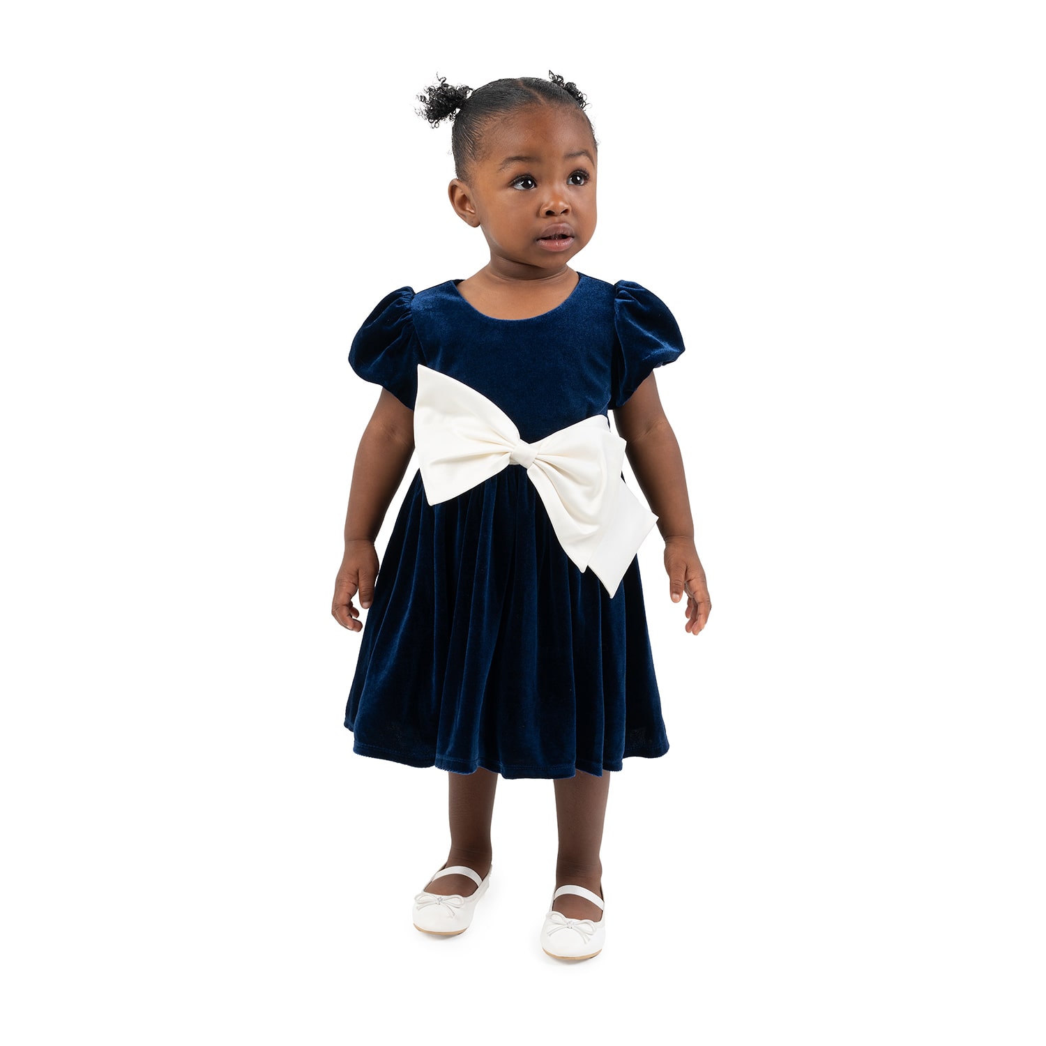 Rare Editions Toddler Girls Short Sleeve Velvet A-Line Dress
