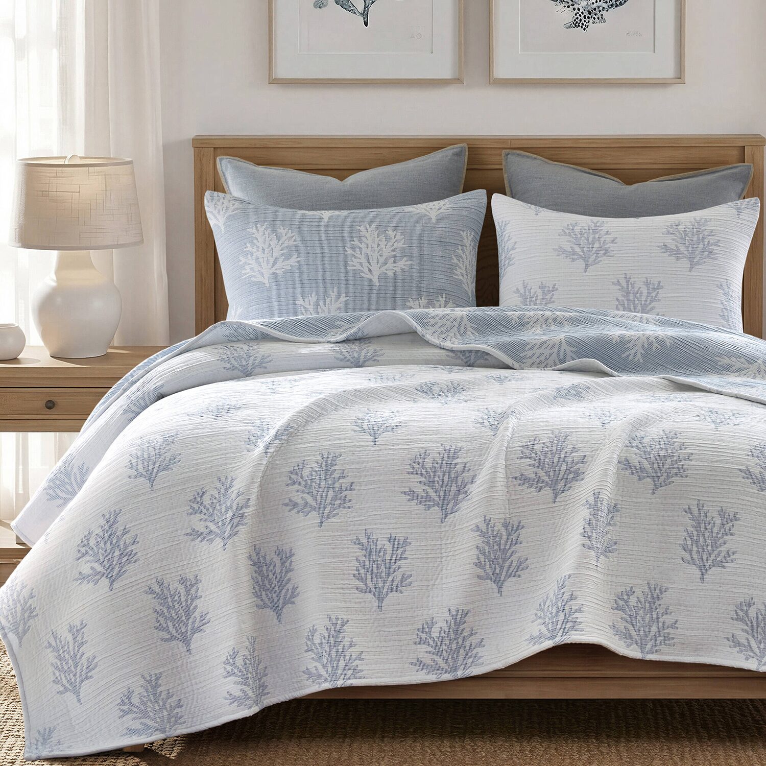 Harbor House Mia Coral Reversible Jacquard 3-pc. Easy Care Quilt Set