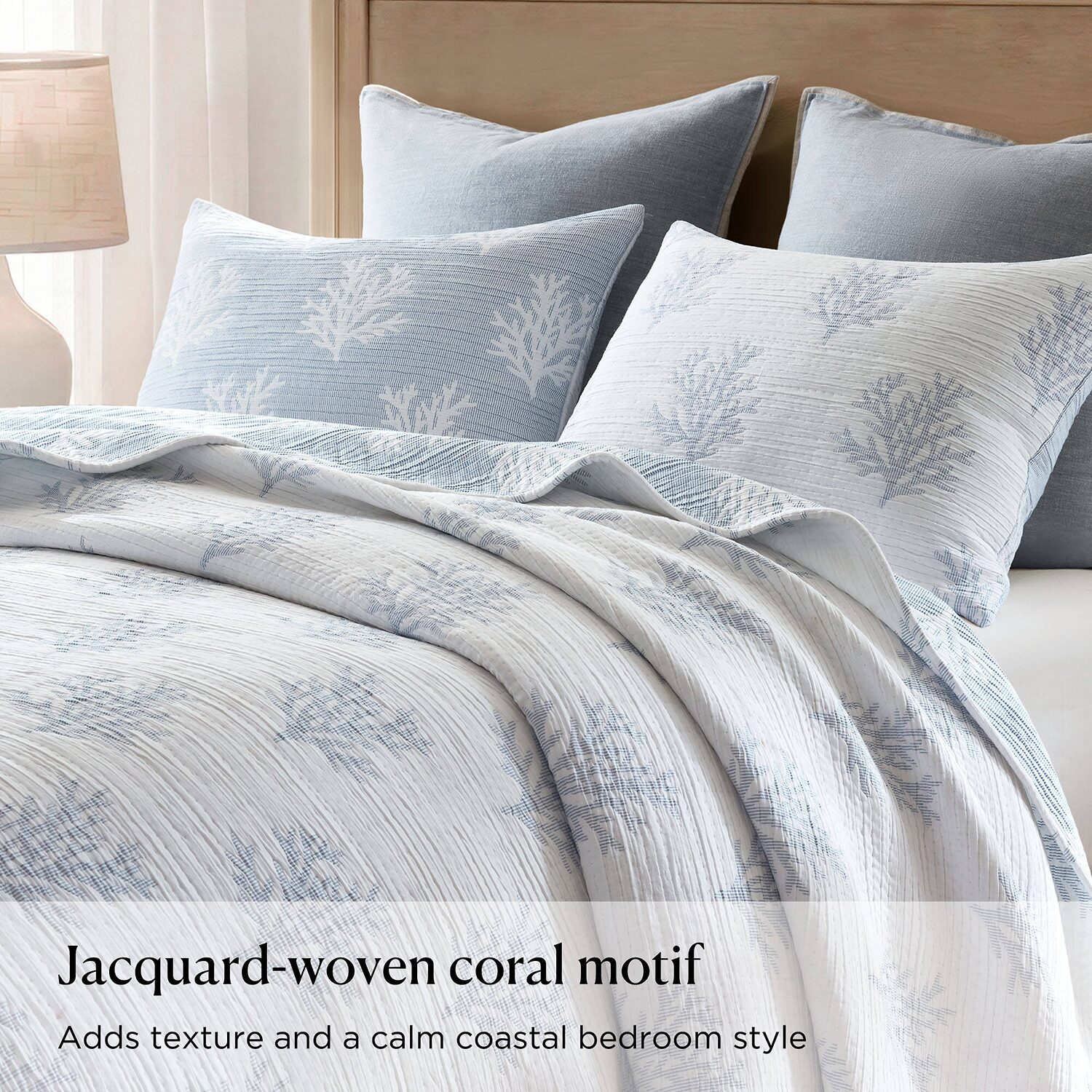 Harbor House Mia Coral Reversible Jacquard 3-pc. Easy Care Quilt Set