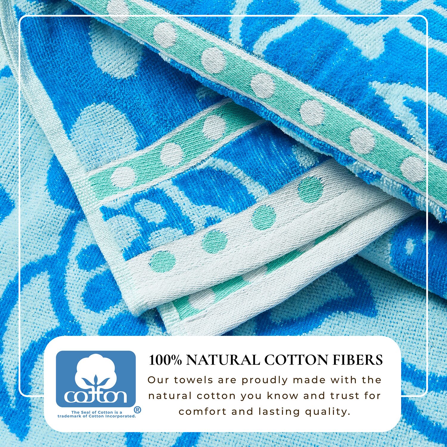 Linery Cotton Jacquard Printed 4-pc. Quick Dry Beach Towel
