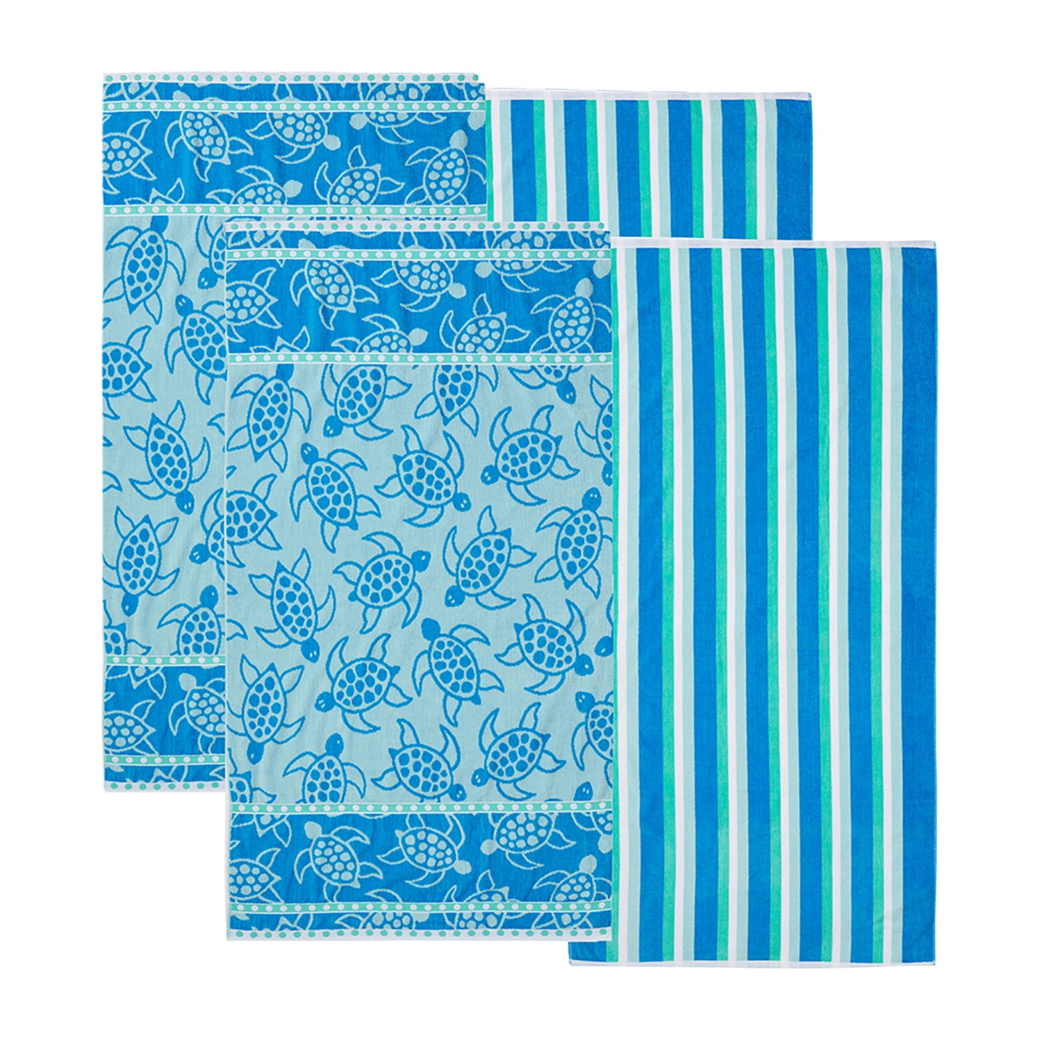 Linery Cotton Jacquard Printed 4-pc. Quick Dry Beach Towel