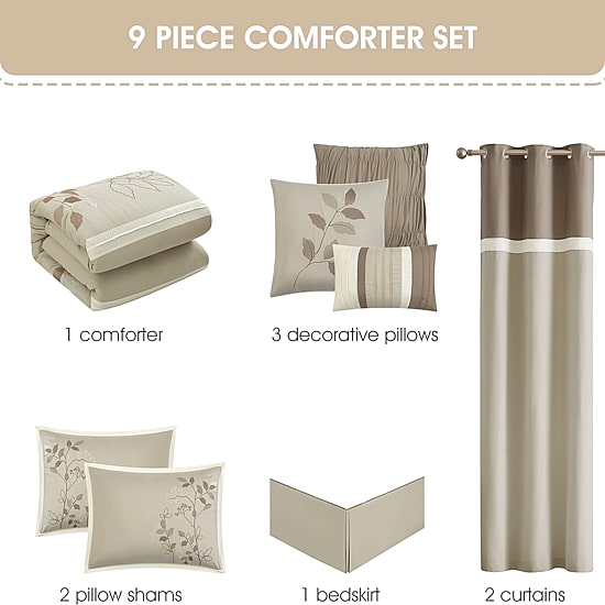 Stratford Park Anissa 9-pc. Easy Care Comforter Set