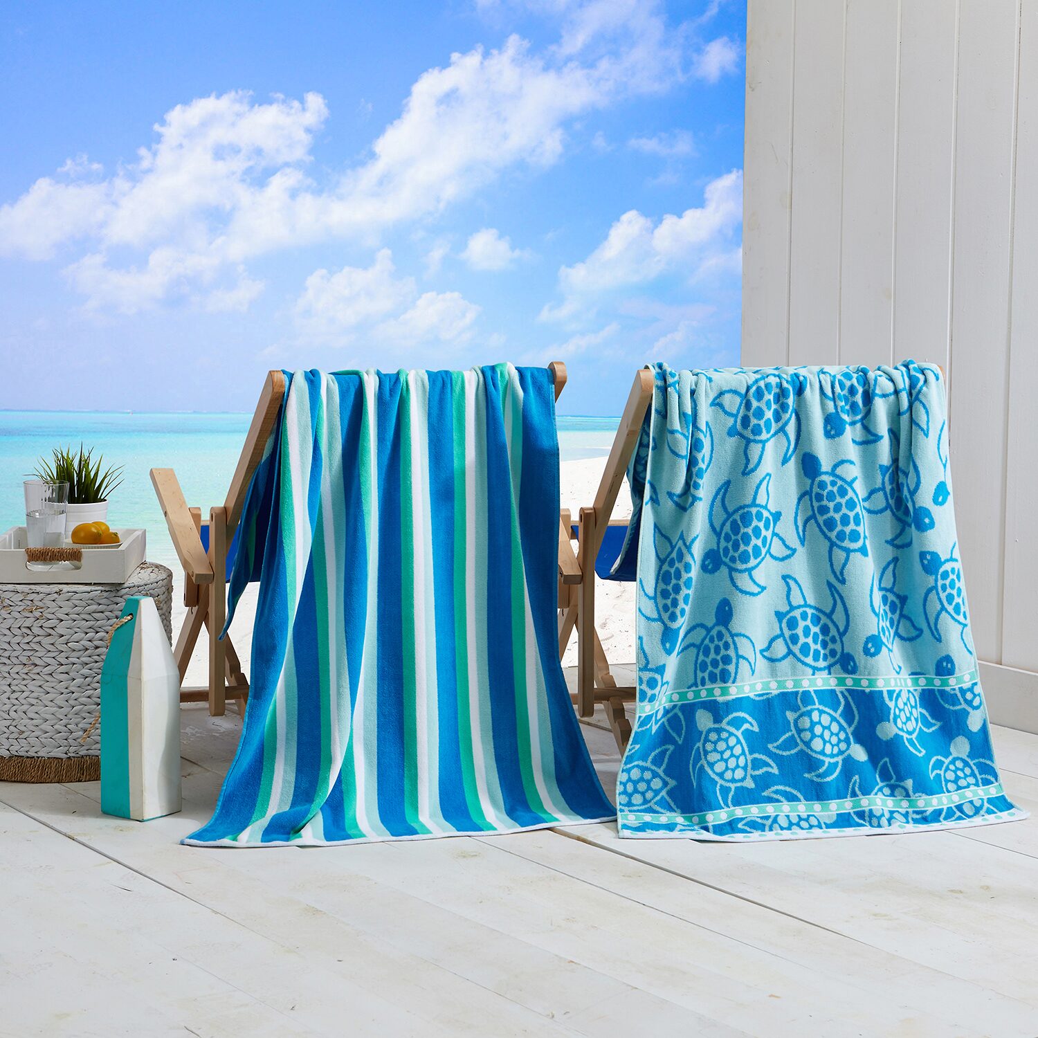 Linery Cotton Jacquard Printed 4-pc. Quick Dry Beach Towel