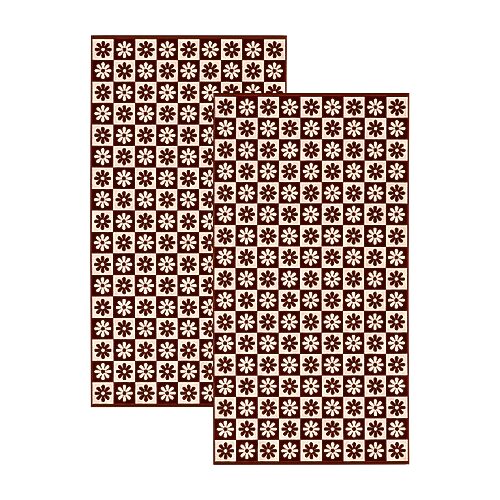 Linery Cotton Jacquard Printed 2-pc. Quick Dry Beach Towel In Brown