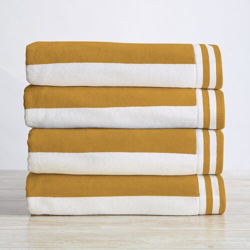 Linery Cotton Cabana 4-pc. Quick Dry Beach Towel In Yellow