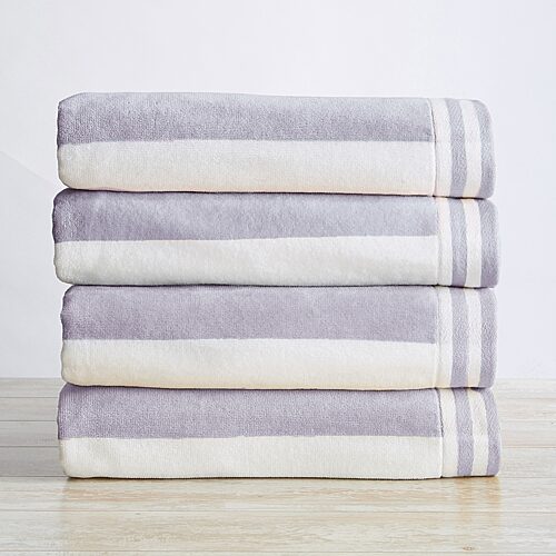 Linery Cotton Cabana 4-pc. Quick Dry Beach Towel In Purple