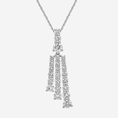 Limited Quantities! Womens 2 CT. T.W. Lab Grown White Diamond Sterling Silver 18 Inch Pendant Necklace, One Size, White