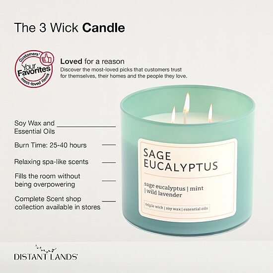 Distant Lands 14oz Champagne Blush 3-Wick Scented Jar Candle
