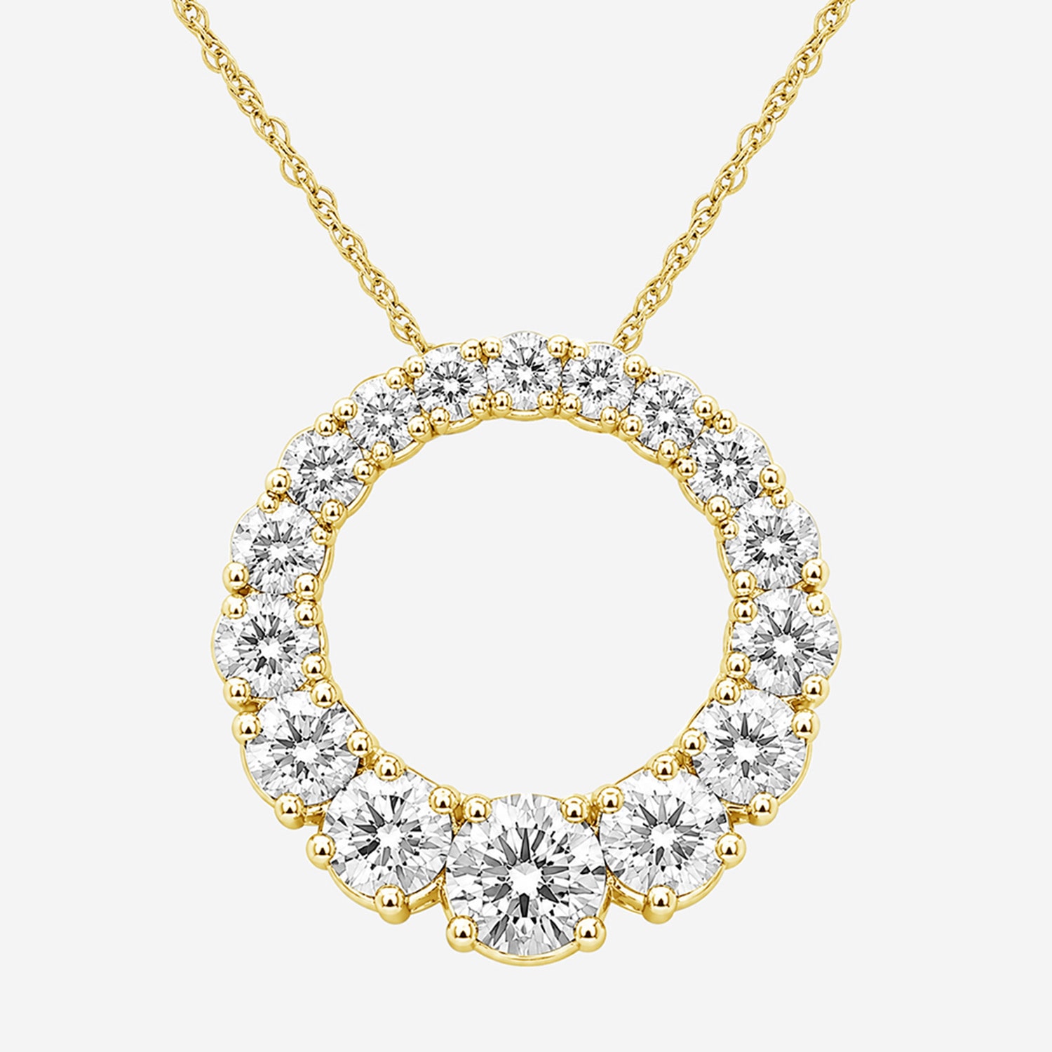 Limited Quantities! Womens 2 CT. T.W. Lab Grown White Diamond 14K Gold Over Silver Circle 18 Inch Pendant Necklace