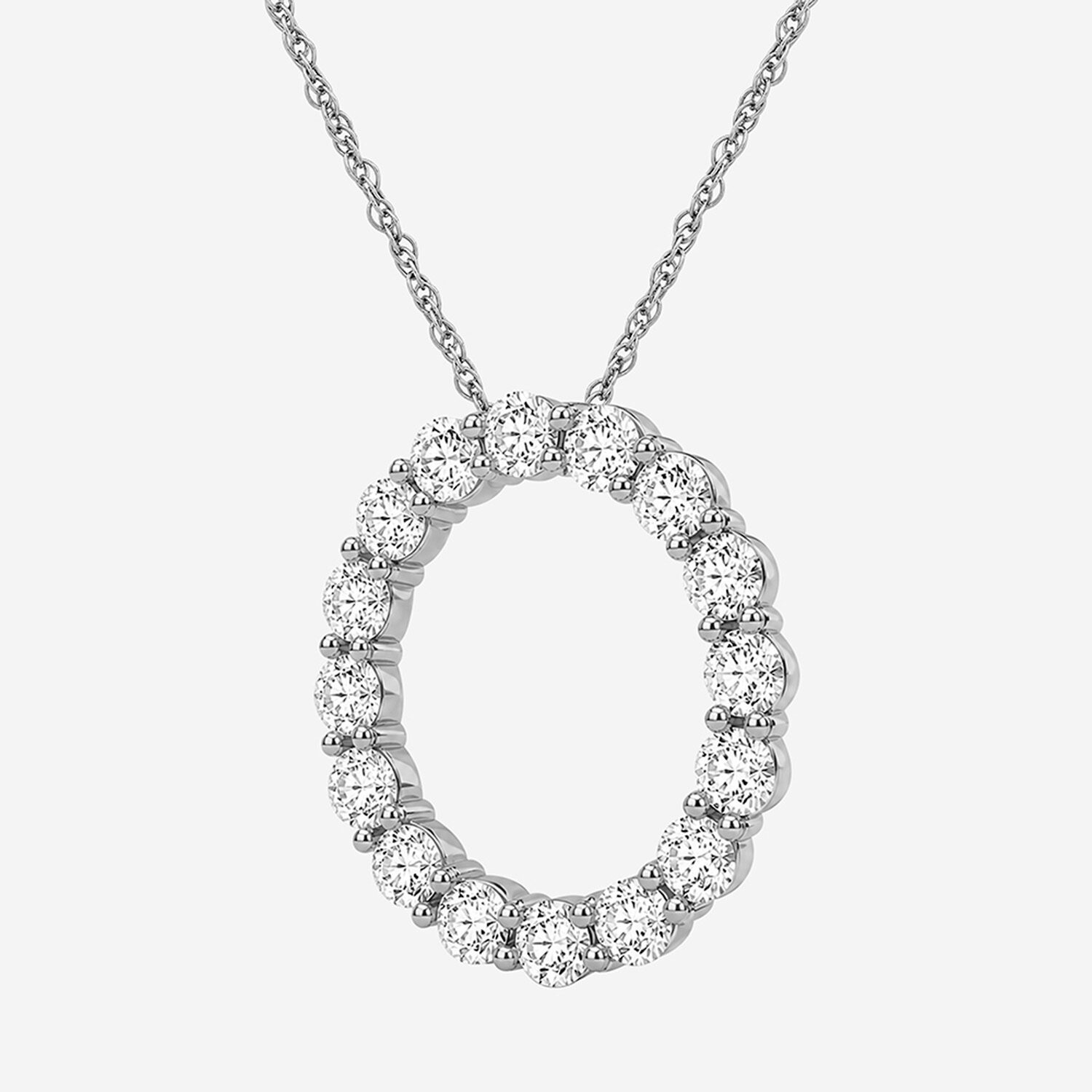 Limited Quantities! Womens CT. T.W. Lab Grown White Diamond Sterling Silver Circle 18 Inch Pendant Necklace