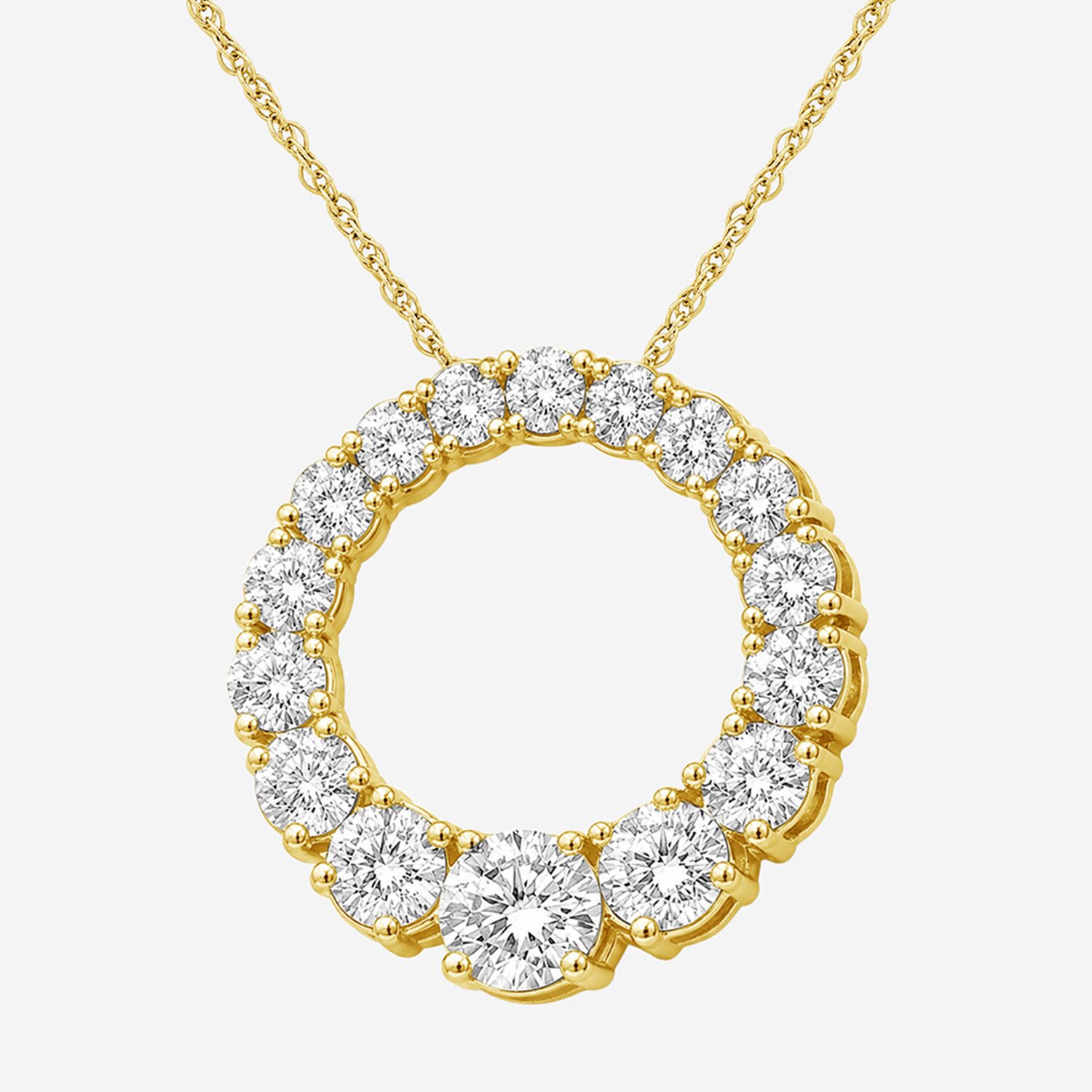 Limited Quantities! Womens 2 CT. T.W. Lab Grown White Diamond 14K Gold Over Silver Circle 18 Inch Pendant Necklace