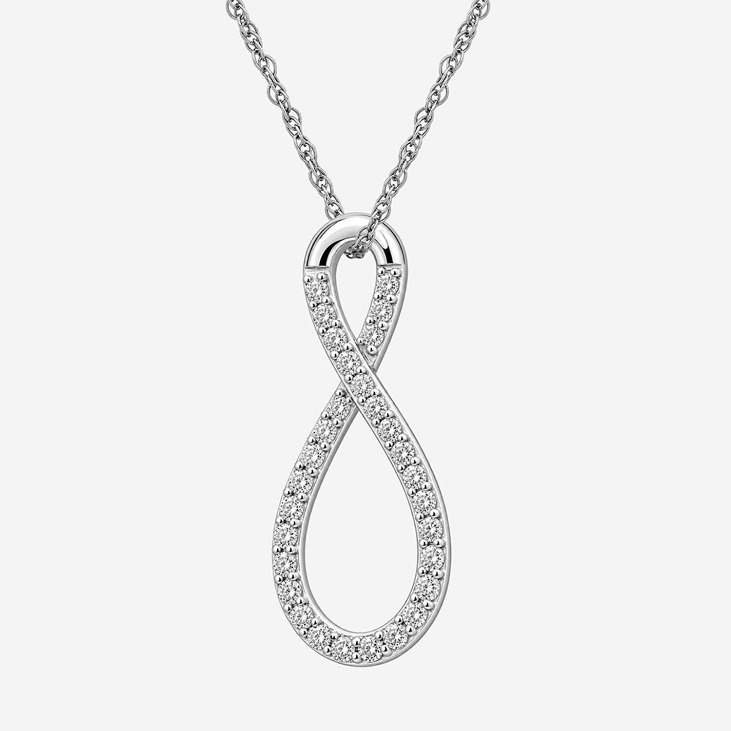 Limited Quantities! Womens 1/2 CT. T.W. Lab Grown White Diamond Sterling Silver Infinity 18 Inch Pendant Necklace